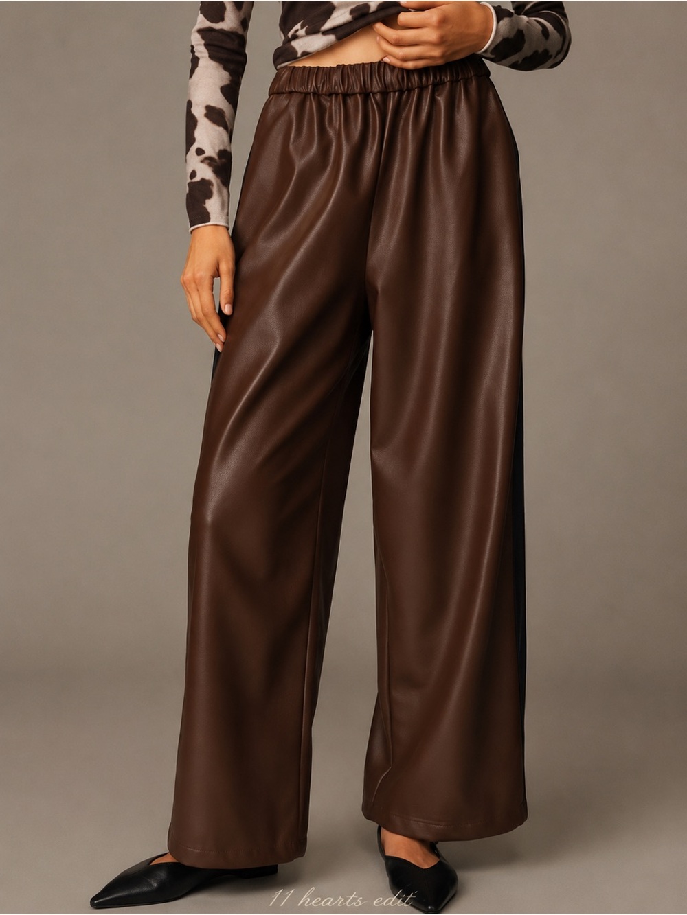 ANTHROPOLOGIE Maeve Faux Leather Pull-On Track Pants NWT Medium - Picture 2 of 11